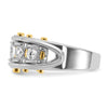 14k Two-tone Men's Polished and Cut-Out 5-Stone 1 Carat AA Quality Diamond Ring