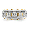 14k Two-tone Men's Polished and Cut-Out 5-Stone 1 Carat AA Quality Diamond Ring