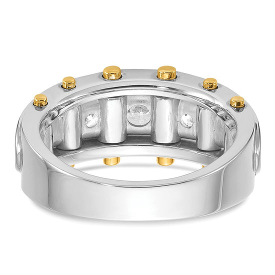 IBGoodman 14k Two-tone Men's Polished and Cut-Out 5-Stone Ring Mounting