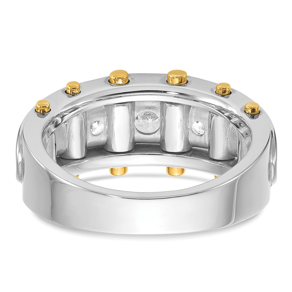 IBGoodman 14k Two-tone Men's Polished and Cut-Out 5-Stone Ring Mounting