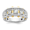 14k Two-tone Men's Polished and Cut-Out 5-Stone 1 Carat AA Quality Diamond Ring
