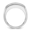 14k White Gold IBGoodman Men's Polished & Satin 3-Row Ring Mounting