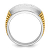 14k Two-tone Men's Polished and Textured 5-Stone 1 Carat AA Quality Diamond Ring