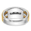 14k Two-tone Men's Polished and Textured 5-Stone 1 Carat AA Quality Diamond Ring