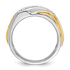 14k Two-tone Men's Polished and Grooved 5-Stone 1/2 Carat AA Quality Diamond Ring
