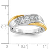 14k Two-tone Men's Polished and Grooved 5-Stone 1/2 Carat AA Quality Diamond Ring
