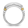 14k Two-tone Men's Polished and Textured 5-Stone 1 Carat AA Quality Diamond Ring