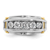 IBGoodman 14k Two-tone Men's Polished and Textured 5-Stone Ring Mounting