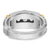 IBGoodman 14k Two-tone Men's Polished and Textured 5-Stone Ring Mounting