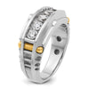 IBGoodman 14k Two-tone Men's Polished and Textured 5-Stone Ring Mounting