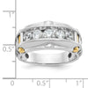 IBGoodman 14k Two-tone Men's Polished and Textured 5-Stone Ring Mounting