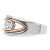 IBGoodman 14k White and Rose Gold Men's Polished and Cut-Out 5-Stone Ring Mounting
