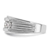 IBGoodman 14k White Gold Men's Polished Brushed and Grooved 5-Stone Ring Mounting