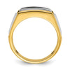 14k Two-tone Men's Polished and Grooved 3-Stone 1 Carat AA Quality Diamond Ring