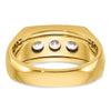 14k Two-tone Men's Polished and Grooved 3-Stone 1 Carat AA Quality Diamond Ring