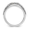 IBGoodman 14k White Gold Men's Polished and Textured 5-Stone Ring Mounting