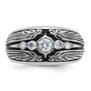 IBGoodman 14k White Gold Men's Polished and Textured 5-Stone Ring Mounting