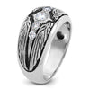 IBGoodman 14k White Gold Men's Polished and Textured 5-Stone Ring Mounting