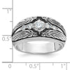 IBGoodman 14k White Gold Men's Polished and Textured 5-Stone Ring Mounting