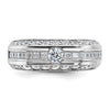 14k White Gold Men's Polished 1 7/8 Carat AA Quality Diamond Ring