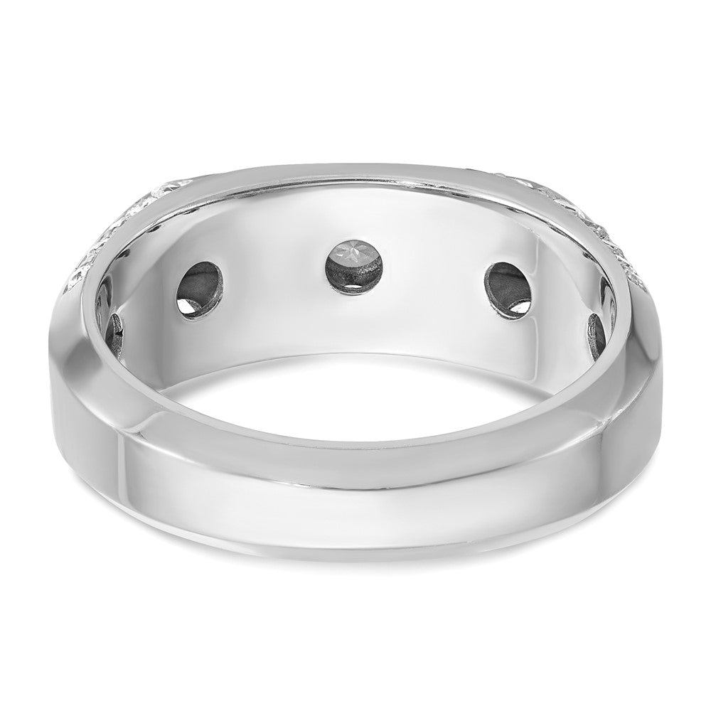 14k White Gold Men's Polished 1 7/8 Carat AA Quality Diamond Ring