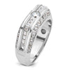 14k White Gold Men's Polished 1 7/8 Carat AA Quality Diamond Ring