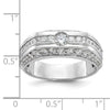 14k White Gold Men's Polished 1 7/8 Carat AA Quality Diamond Ring