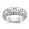 14k White Gold Men's Polished 1 7/8 Carat AA Quality Diamond Ring
