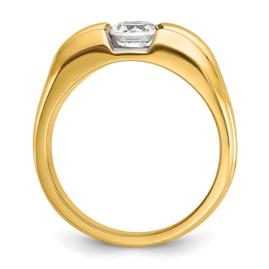 14k Men's Polished 1/3 Carat AA Quality Diamond Semi-Mount Ring