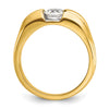 14k Men's Polished 1/3 Carat AA Quality Diamond Semi-Mount Ring