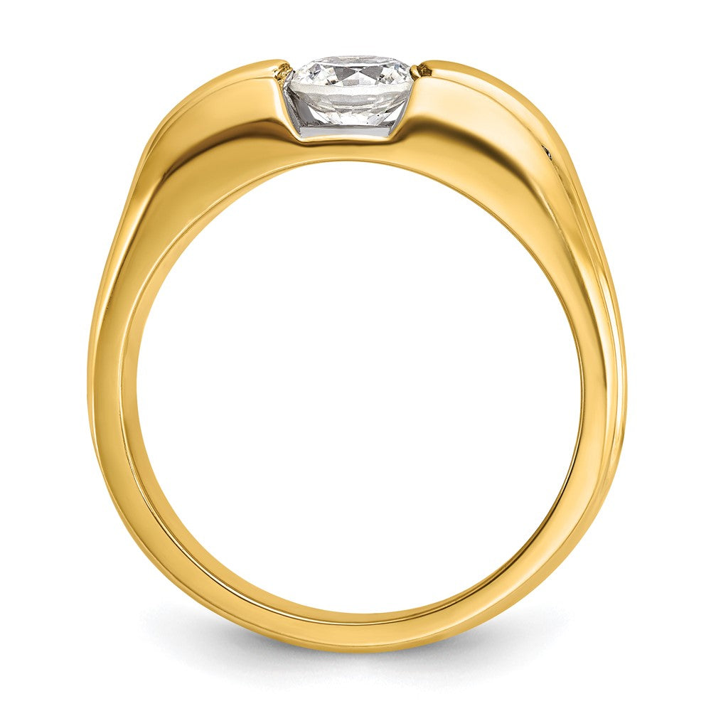 14k Men's Polished 1/3 Carat AA Quality Diamond Semi-Mount Ring
