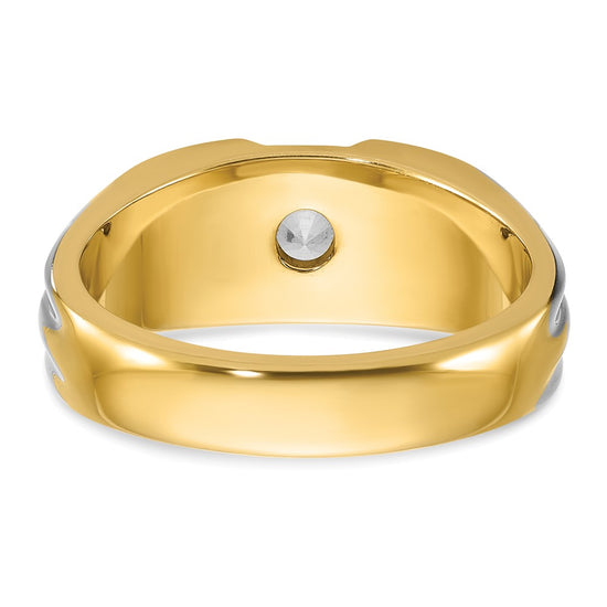 14k Men's Polished 1/3 Carat AA Quality Diamond Semi-Mount Ring