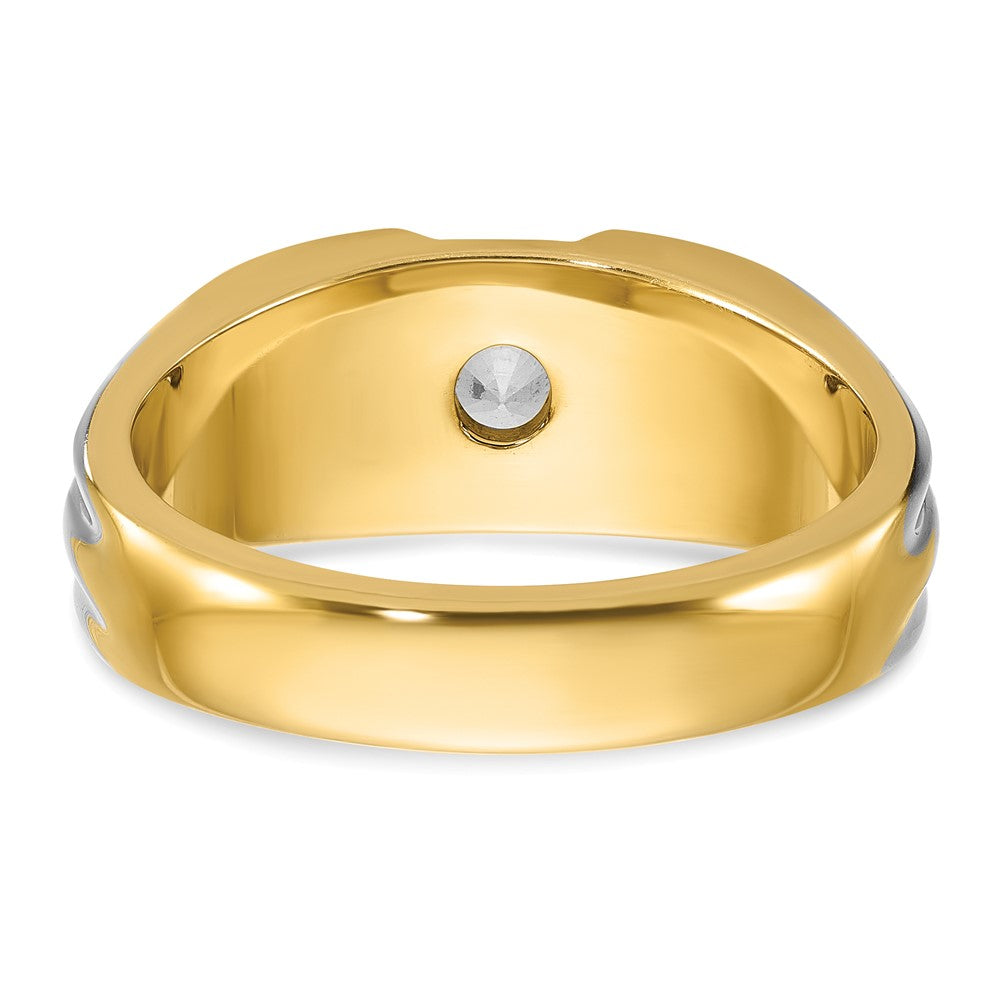 14k Men's Polished 1/3 Carat AA Quality Diamond Semi-Mount Ring