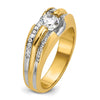 14k Men's Polished 1/3 Carat AA Quality Diamond Semi-Mount Ring