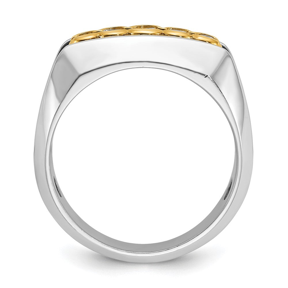 IBGoodman 14k Two-tone Men's Polished Graduated 5-Stone 1/2 Carat AA Quality Diamond Ring