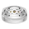 IBGoodman 14k Two-tone Men's Polished Graduated 5-Stone 1 Carat AA Quality Diamond Ring