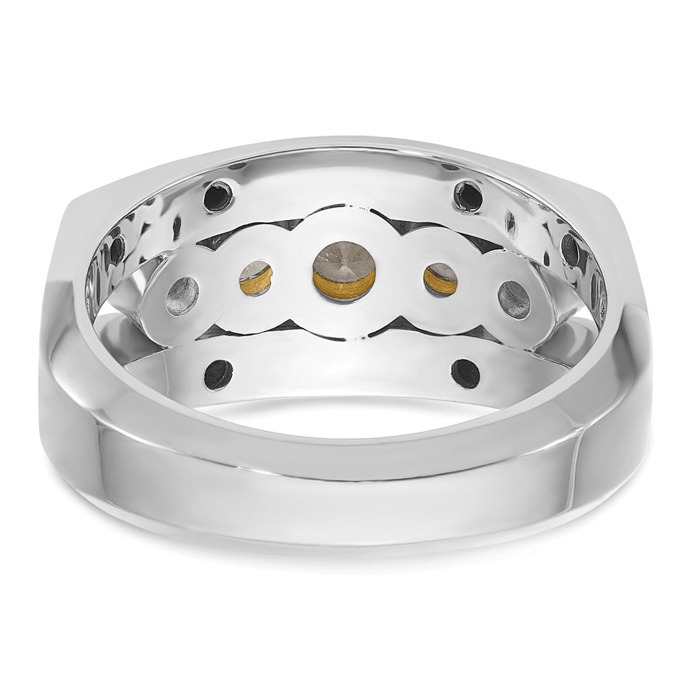 IBGoodman 14k Two-tone Men's Polished Graduated 5-Stone 1 Carat AA Quality Diamond Ring