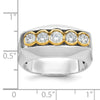 IBGoodman 14k Two-tone Men's Polished Graduated 5-Stone 1 Carat AA Quality Diamond Ring