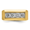 14k Men's Polished and Satin 4-Stone 1 Carat AA Quality Diamond Ring