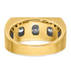 14k Men's Polished and Satin 4-Stone 1 Carat AA Quality Diamond Ring