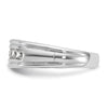 14k White Gold Men's Polished and Grooved 7-Stone Square 1 Carat AA Quality Diamond Ring