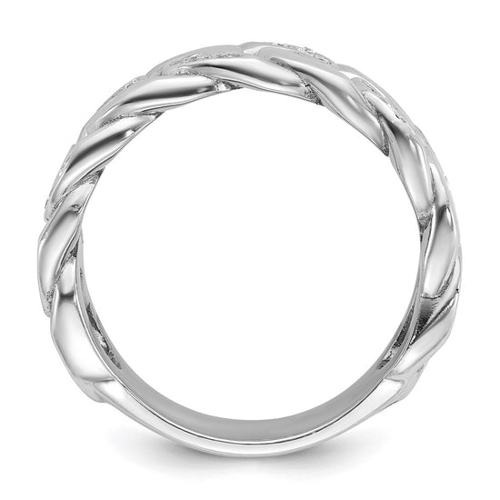 10k White Gold Mens Link Design 1/6 carat Diamond Complete Ring