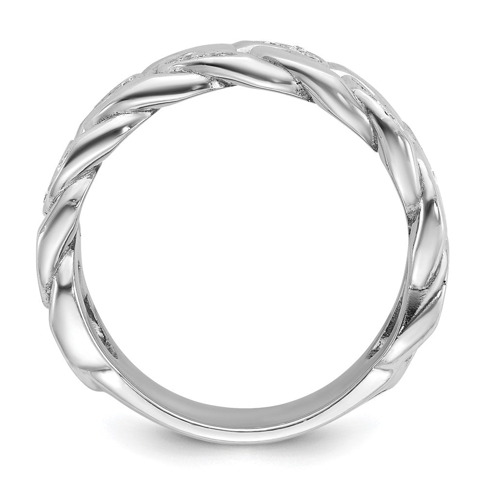 10k White Gold Mens Link Design 1/6 carat Diamond Complete Ring