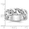 10k White Gold Mens Link Design 1/6 carat Diamond Complete Ring