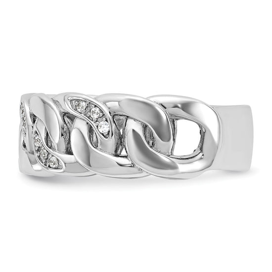 14k White Gold IBGoodman Men's Link Design Diamond Ring Mounting