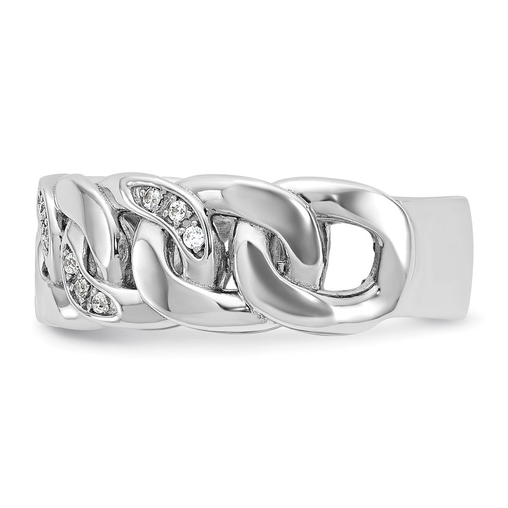 14k White Gold IBGoodman Men's Link Design Diamond Ring Mounting