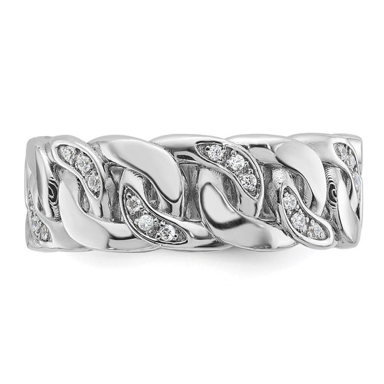 14k White Gold IBGoodman Men's Link Design Diamond Ring Mounting