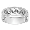 14k White Gold IBGoodman Men's Link Design Diamond Ring Mounting