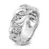 14k White Gold IBGoodman Men's Link Design Diamond Ring Mounting
