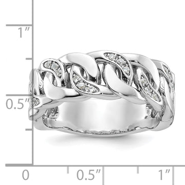 14k White Gold IBGoodman Men's Link Design Diamond Ring Mounting